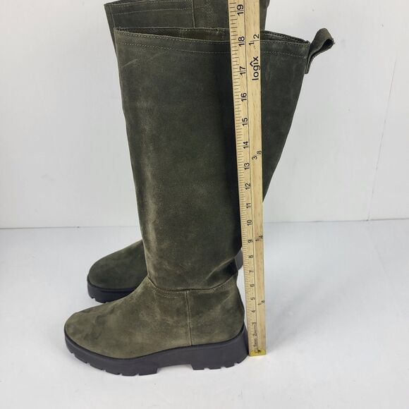 Vince Camuto Nettrio Green Suede Lug Sole Tall Boot Size 9M - Picture 2 of 16